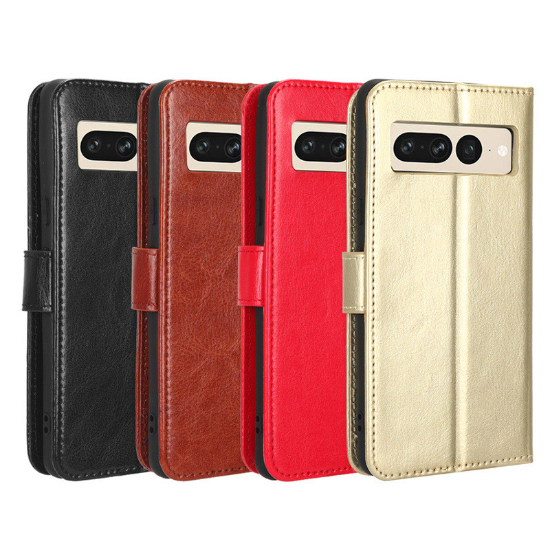 เหมาะสําหรับเคสโทรศัพท์ Google Pixel7 Pro Flip Google Pixel 7 Phone Leather Case Crazy Horse Pattern