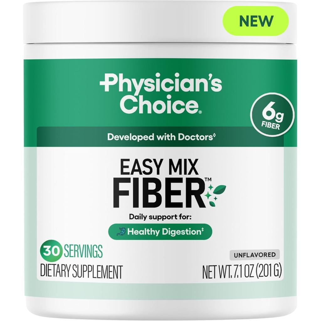 PhysiciansCHOICEEasyMixFiberforDigestiveHealth&Regularity-NoGrit,SugarFree,&Tasteless-DailyPrebiotic