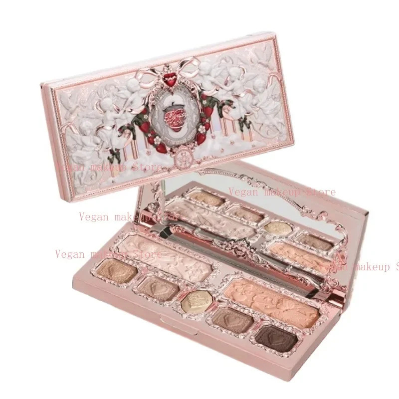 Flowerknows Strawberry Cupid Collection Facial Complexion Palette Blush Eyeshadow Highlighter Flower