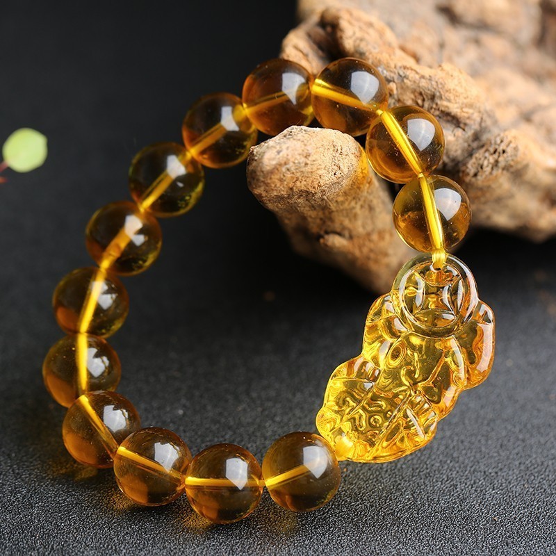 สร้อยข้อมือรูปสุนัขจิ้งจอกคริสตัลสีเหลือง สำหรับคนรักและเป็นของประดับสวยงาม