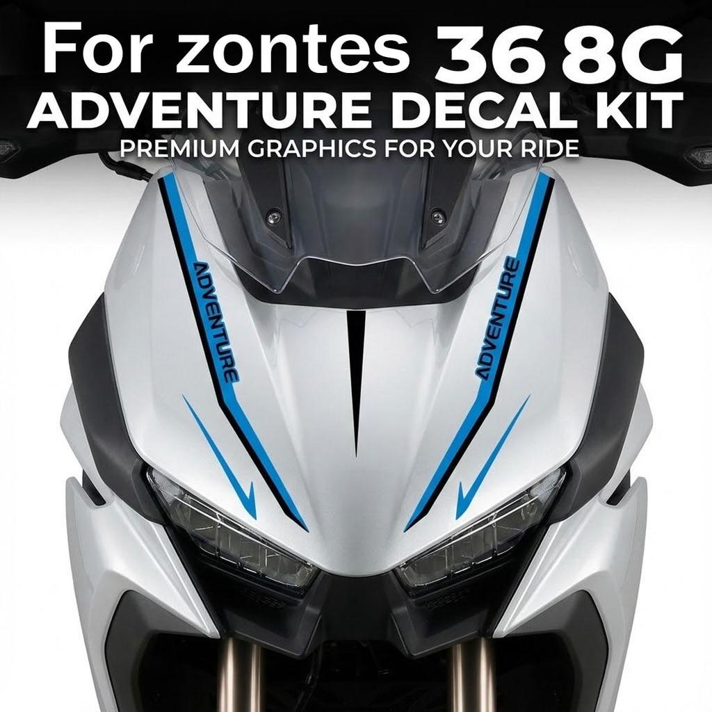 สําหรับอุปกรณ์เสริมรถจักรยานยนต์ Zontes 368G‌ สติ๊กเกอร์ ฟิล์มกันรอยแฟริ่งหน้า สติ๊กเกอร์สะท้อนแสง