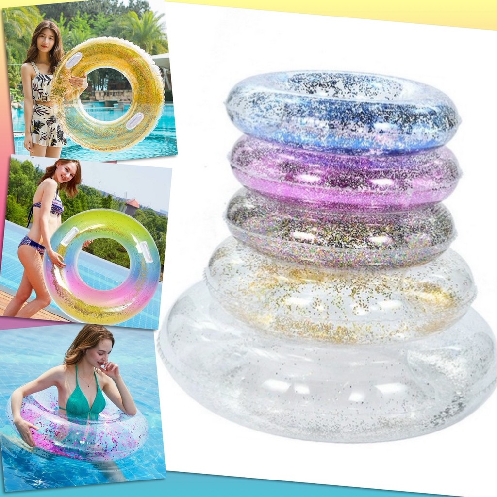 🆕 ห่วงยาง กลิตเตอร์ Glitter กากเพชร ห่วงยางเด็ก ห่วงยางผู้ใหญ่ มีหลายขนาด ว่ายน้ำ สระน้ำ เกรดพรีเมี่ยม 🆕