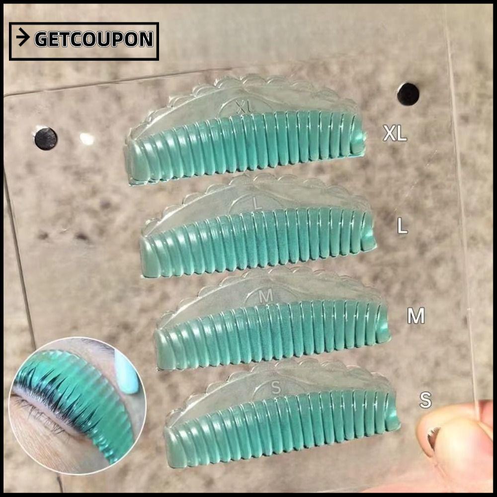 GETCOUPON 4 คู่ Eyelash Perm Pad, ซิลิโคน Lashes Curler Applicator เครื่องมือ Eyelash Perming ลามิเนต Pad, คุณภาพสูง Multicolor Curl ซิลิโคนโล่ผู้หญิง/หญิง