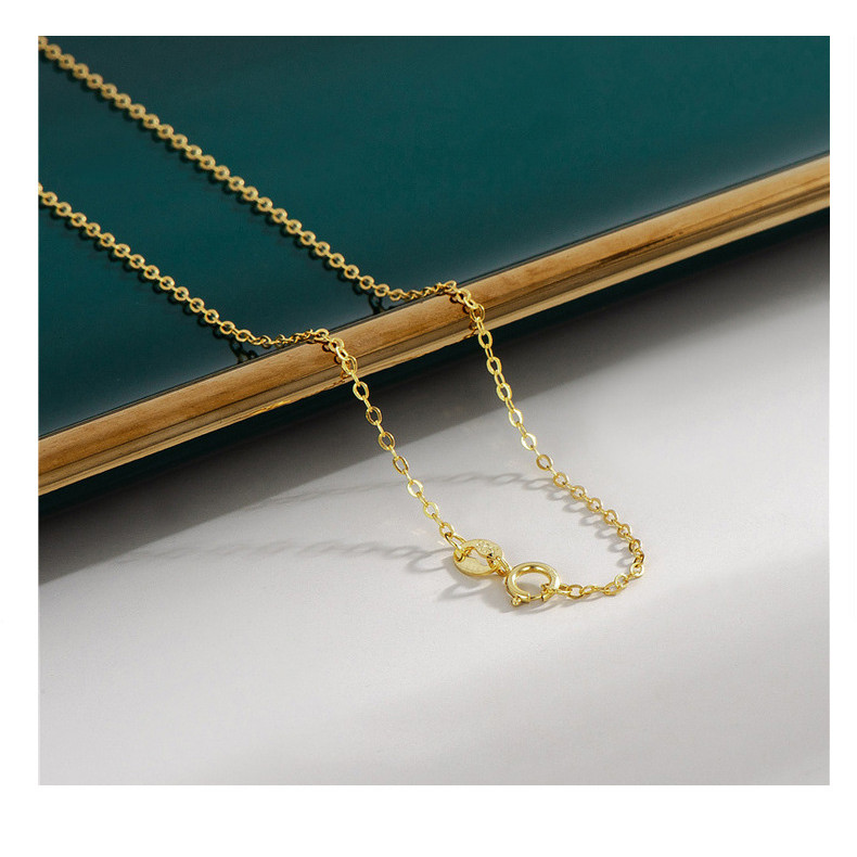18k gold O chain สร้อยคอเงินแฟชั่นเกาหลีเครื่องประดับ 1.2 มม.ความยาวที่แตกต่างกันสายสร้อยคอมาตรฐาน
