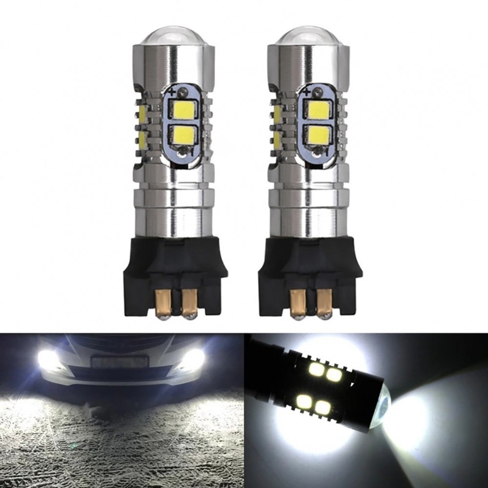 10W ไฟเลี้ยว LED PW24W 2835 10SMD ไฟตัดหมอกหลายสีสําหรับรถยนต์ 12V