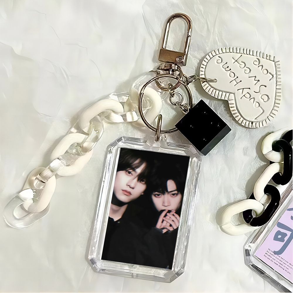 Xu you Yusheng diy Ziyu Tian Xuning ที่กําหนดเองอะคริลิคหัวเข็มขัดกรอบรูปพวงกุญแจจี้เรียบง่ายที่กําห