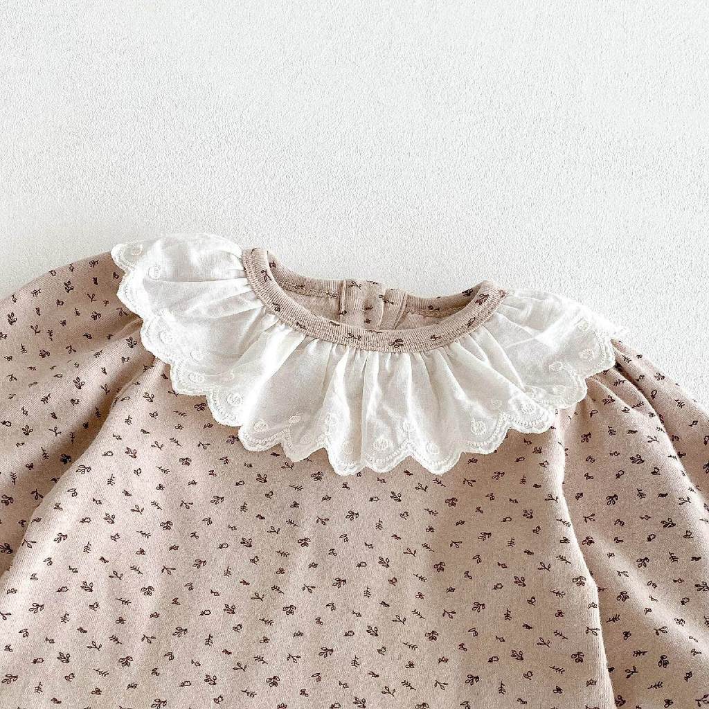 ชุดเสื้อผ้าสำหรับทารกอายุ 0-24 เดือน สไตล์เกาหลี มีลายดอกไม้และสายคล้องไหล่ - รูปที่ 6