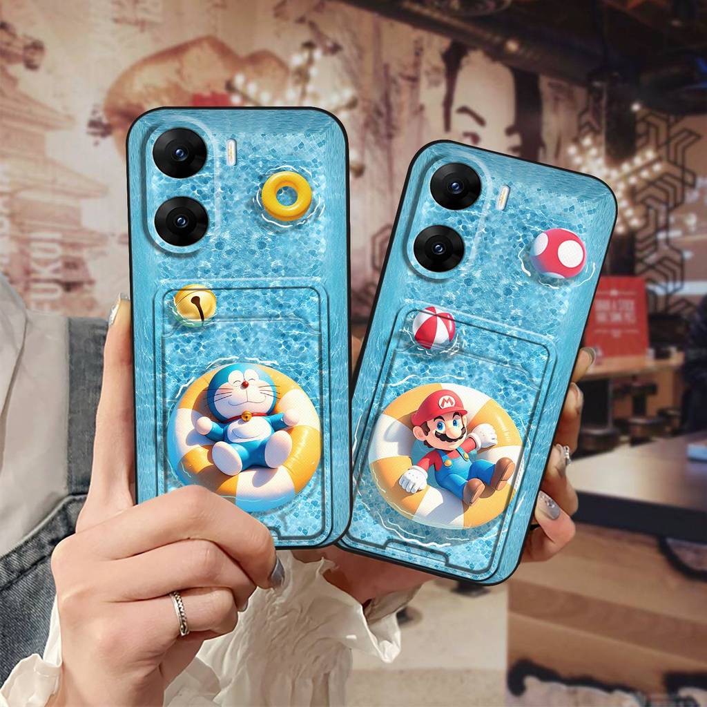 ทนทานกระเป๋าบัตรเคสโทรศัพท์สําหรับVIVO V29E india Graffitiออกแบบแฟชั่นน่ารักAnti-KNOCKกันกระแทกการ์ต
