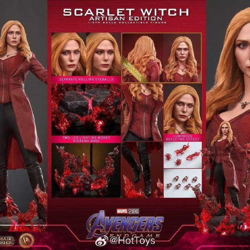 Hottoys Scarlet Witch Hair Planting Version dx36AE Avengers 4 Endgame Red Witch ใหม่เอี่ยม
