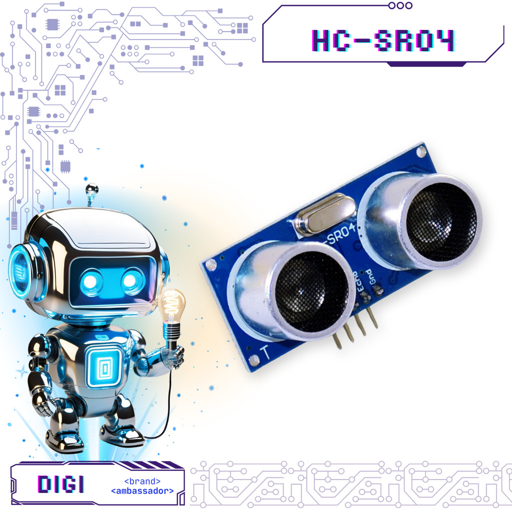 HC-SR04 เซ็นเซอร์อัลตราโซนิก - HCSR04 - Digibot