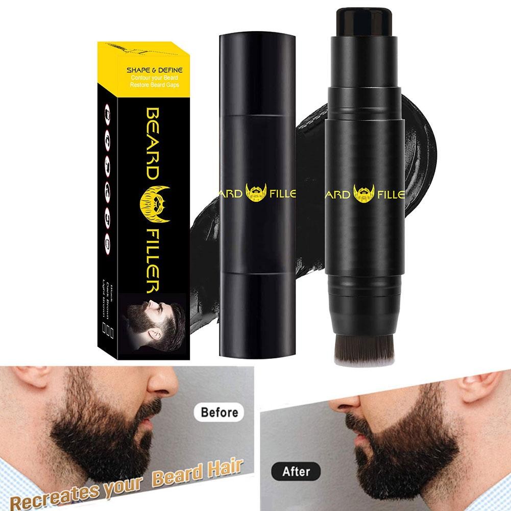 เคราบรรจุปากกาชุด Beard Enhancer แปรงเคราทําสีผมสีดําเครื่องสําอางสีน้ําตาล Man ผม W0d1