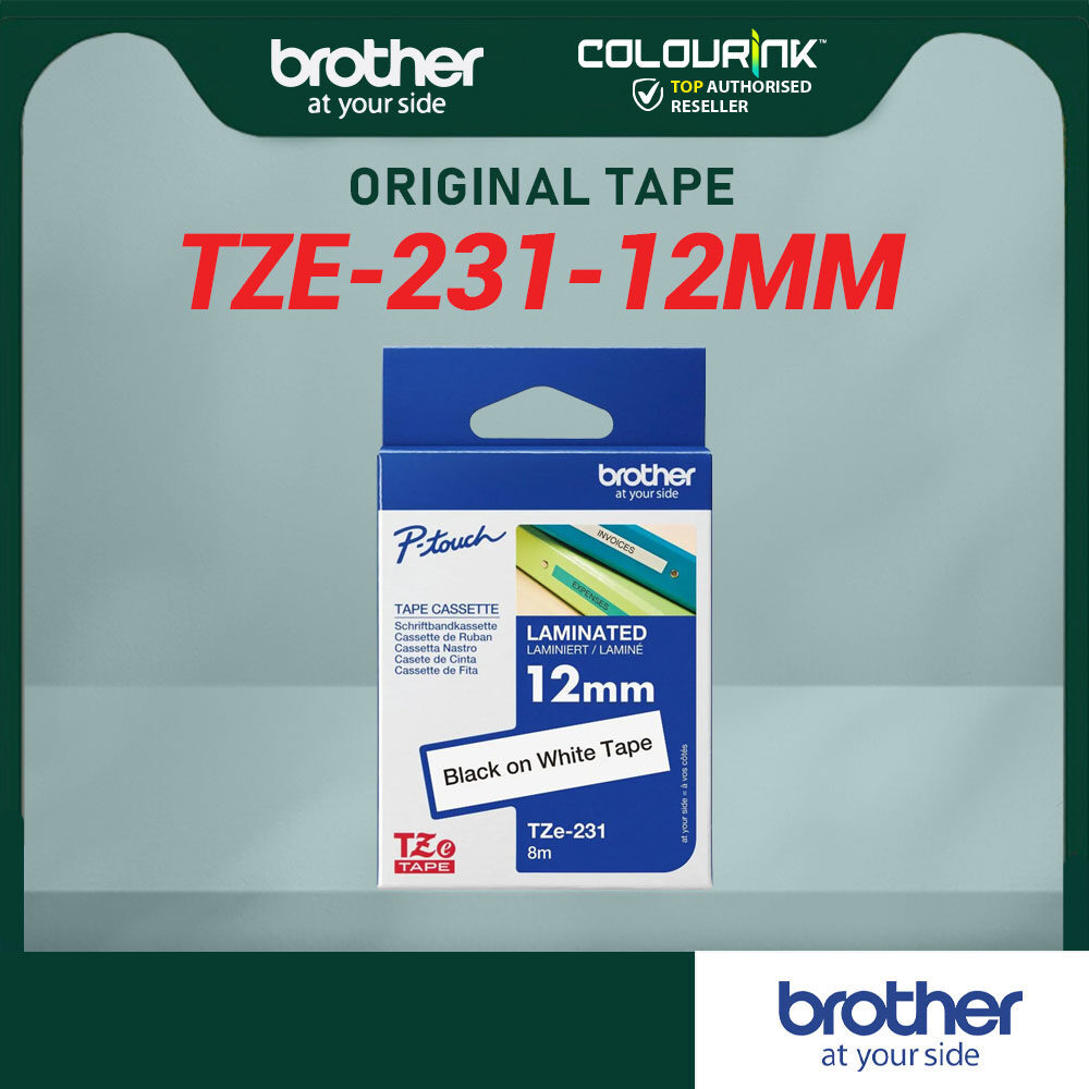 Brother Bk OnWhite เทปสติกเกอร์ลามิเนต H110 D210 D460 D610 P700 P750W P900W E110VP E310BTVP E560BTVP