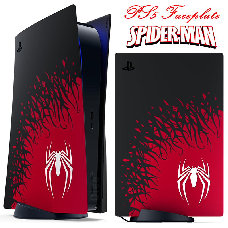 ชุดเคสธีม Spider PS5/Slim/Pro, ผิวคอนโทรลเลอร์ PS5 กันลื่น, อุปกรณ์เสริมคอนโทรลเลอร์ PS5