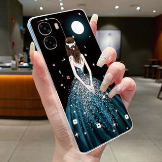 สําหรับ OPPO A6X 4G A6 ดอกไม้ผีเสื้อป้องกันปลอกบาง OPPOA6X 5G CPH2823 CPH2819 โปร่งใสซิลิโคนนุ่ม TPU ฝาครอบโทรศัพท์