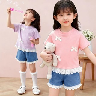 เสื้อยืดแฟชั่นสไตล์เกาหลีที่เหมาะสำหรับเด็กผู้หญิงอายุ 3-8 ป…