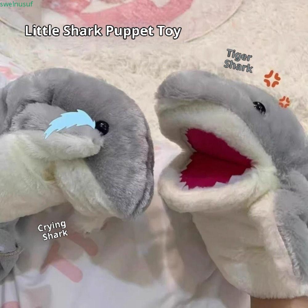 SAUTE Shark Hand Puppet, 20 ซม.น่ารัก Interactive ของเล่น, Interactive Plush การ์ตูนเปิดปากตุ๊กตาสัตว์ของเล่นของเล่นเพื่อการศึกษา