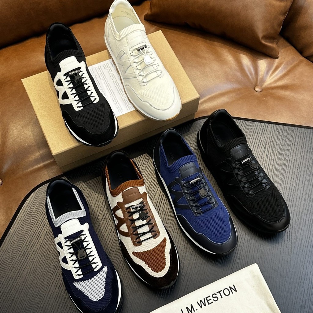 J1UX J.M.WESTON 2025New Flyknit Casual Sports Shoes for Men, Summer Breathable Lightweight Comfortab