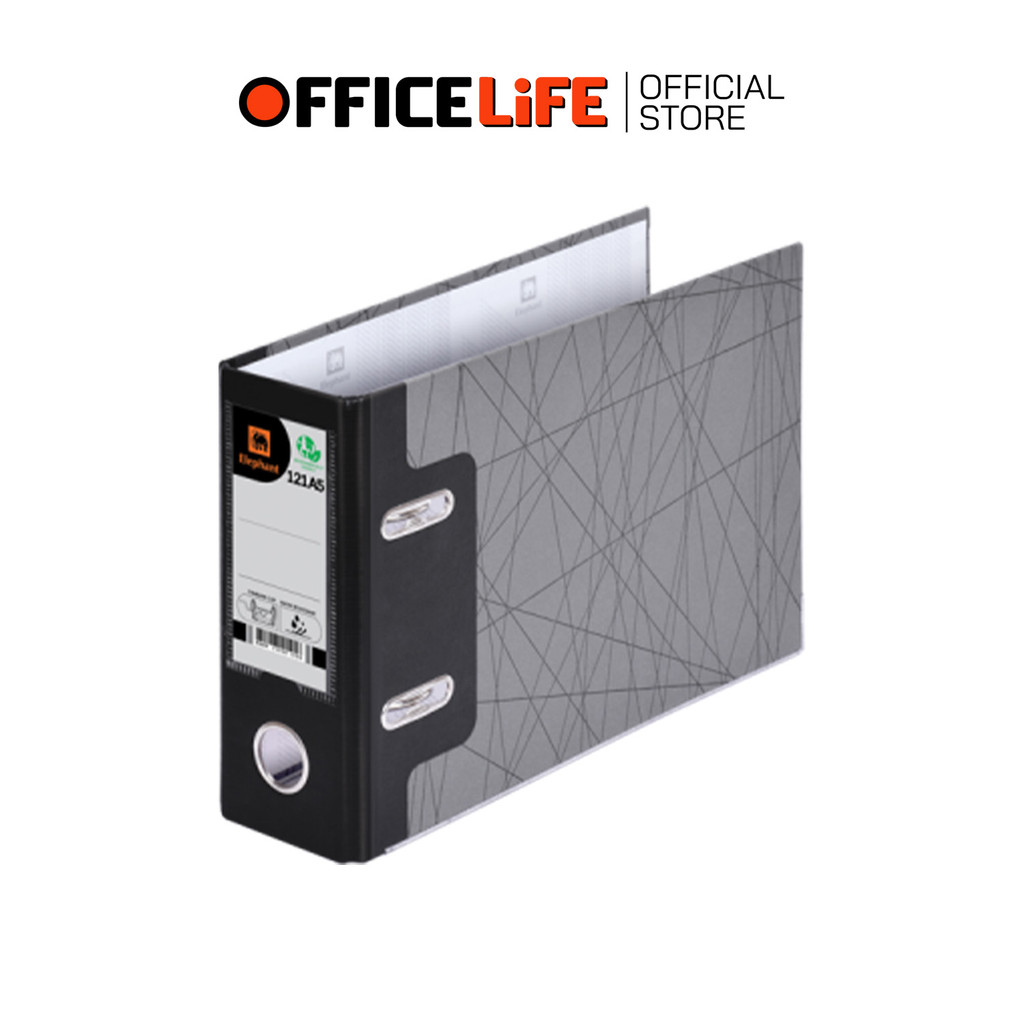 Elephant (ตราช้าง) แฟ้ม แฟ้มสันกว้าง รุ่น 121 ขนาด A5 ปกสีดำ ( 1 เล่ม )