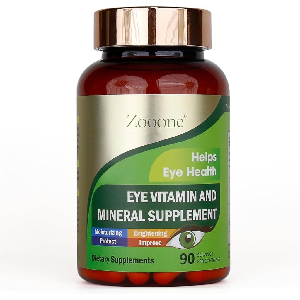 zooone- 90pcs Lutein Eye Vitamins for Macular Health and Dry Eye, Contains Lutein, Zinc, Vitamins C/