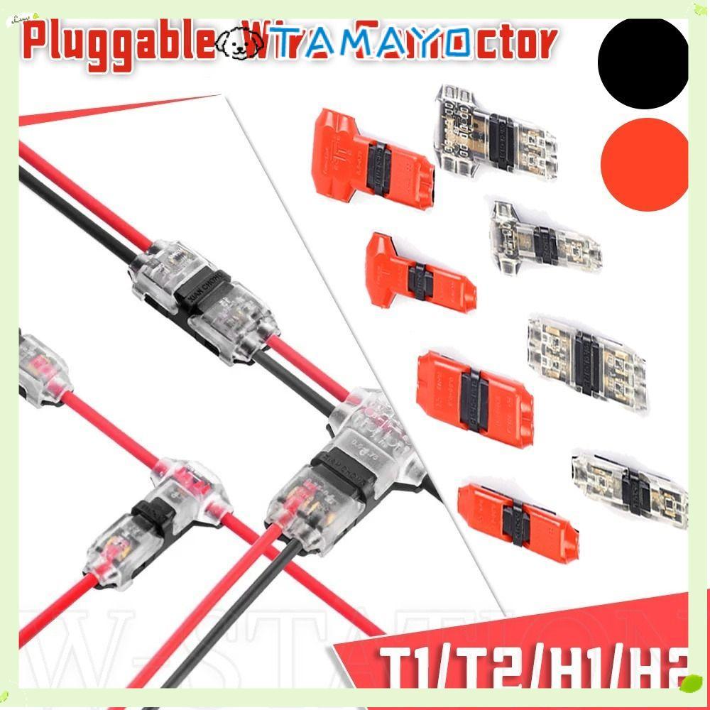 TAMAYO 1 ชิ้นสายไฟ Crimp,ตัวเชื่อมต่อรถยนต์การเชื่อมต่อสายเคเบิล Strip Pluggable Wire Connector, 2Pi
