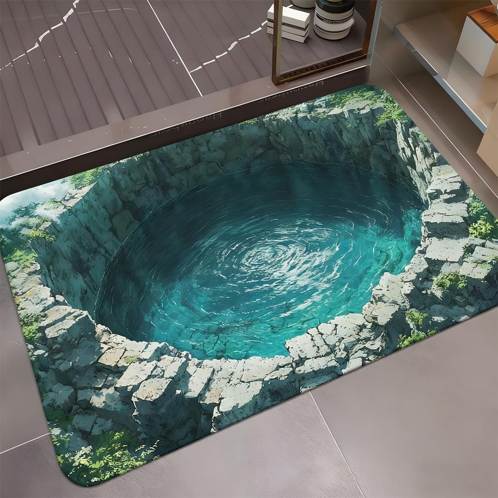 3d Visual Water Absorbing และ Anti Slip Foot Pad Bath Mat สําหรับบ้านห้องน้ํา Entrance Water Z5g8