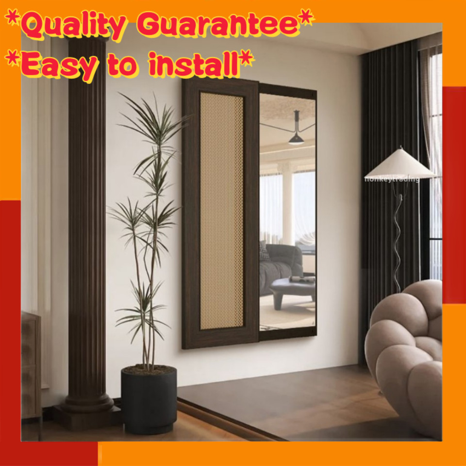 Living room wall-mounted mirror partition sliding full-length mirror mural decorative mirror partiti