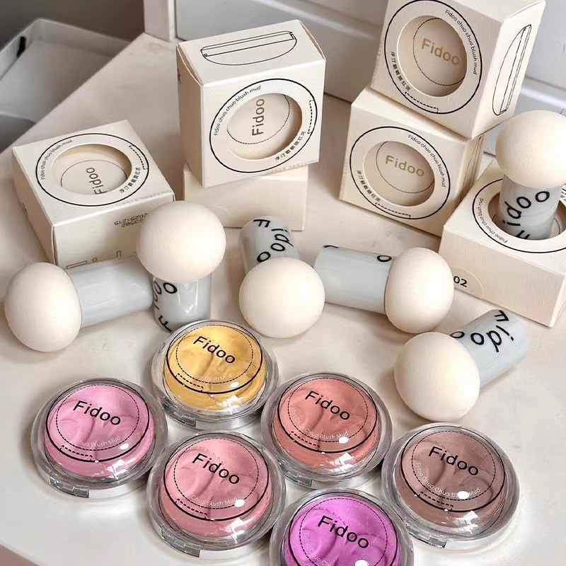 บลัชลากลาส ที่ปัดแก้ม Fidoo fidoo fidoo Stamp Blush Mud Cream Monochrome High Gloss Contouring 06 Ma