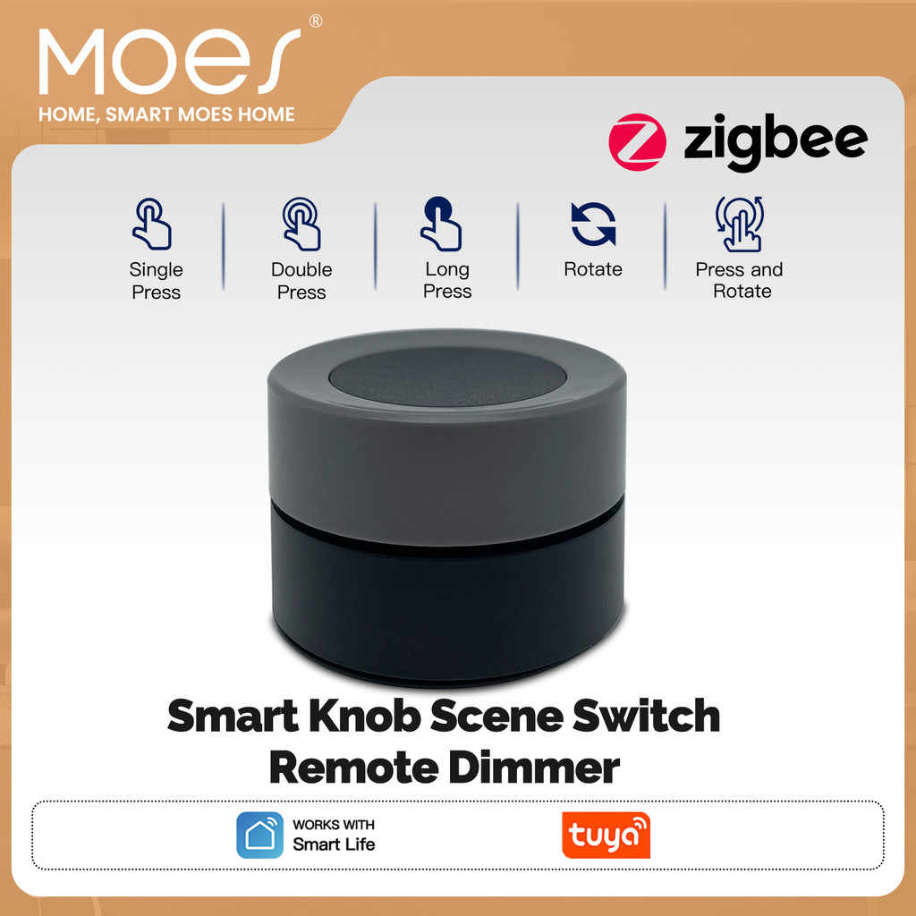 MOES ใหม่ Tuya ZigBee ปุ่มสวิตช์ควบคุม แบบไร้สาย