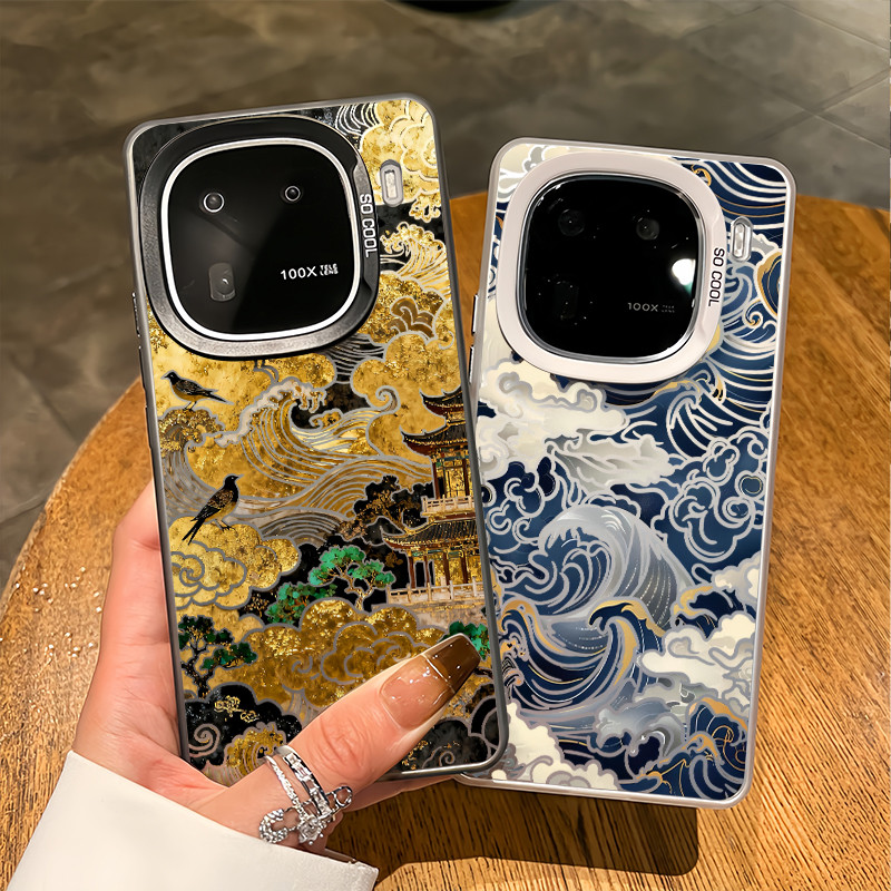 สําหรับ iQOO 15 Ultra 15R 15T 13 12 Pro Z10 Z11 Turbo Pro Z9 Neo 10 /9 Great Wave off Kanagawa Lucky Clouds Micro Matte Hard เคสโทรศัพท์สําหรับ iQOO Z9 Turbo Z8 กันกระแทก iQOO Cover