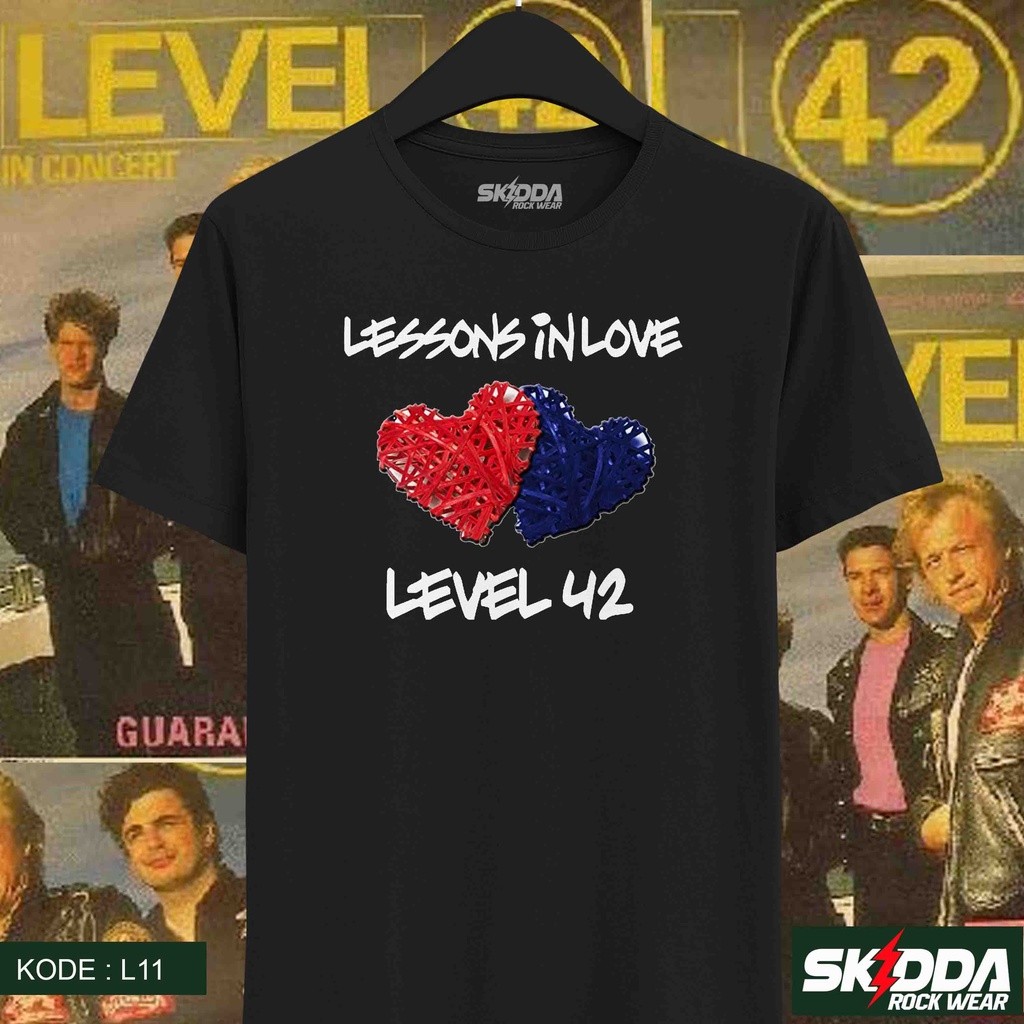 เสื้อยืด Band Era 90 an LEVEL 42 – Lesson in Love L11 - Premium Black NSA