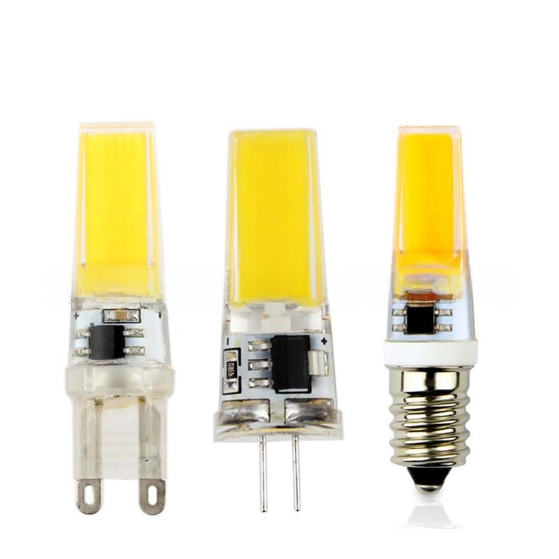 [220V] G4 G9 E14 โคมไฟข้าวโพด led G4 โคมไฟซิลิโคน COB Dimming Bulb