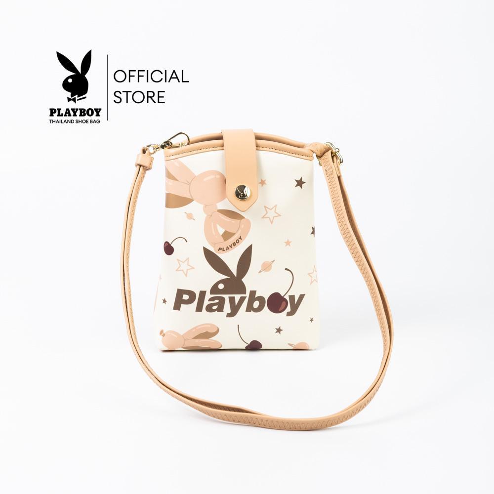 PLAYBOY รุ่นTwista Phonebag กระเป๋าสะพายข้างทรงโฟน รหัสST-BS254PB153 ดีไซน์สกรีนลูกโป่งกระต่าย มี2สี