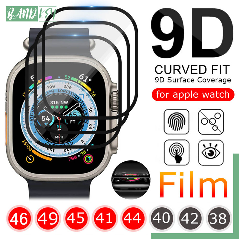 ฟิล์มแก้วนิรภัย 3D for Iwatch Ultra/SE 3 2 Apple Watch Series 11 10 9 8 7 6 5 4 49มม 46มม 45มม 44มม 42มม 41มม 40มม 38มม.