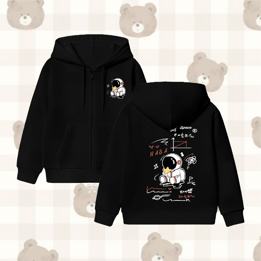 Nasa Space Zipper Jacket สําหรับเด็กอายุ 4-15 ปี M-XXL Unisex สําหรับเด็กผู้หญิงและเด็กชาย