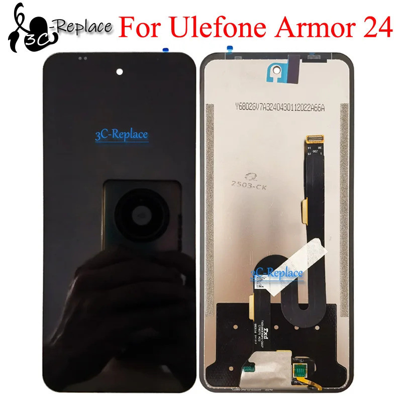 สีดํา 6.78 นิ้วสําหรับ Ulefone Armor 24 LCD DIsplay หน้าจอสัมผัส Digitizer แผงประกอบเปลี่ยน