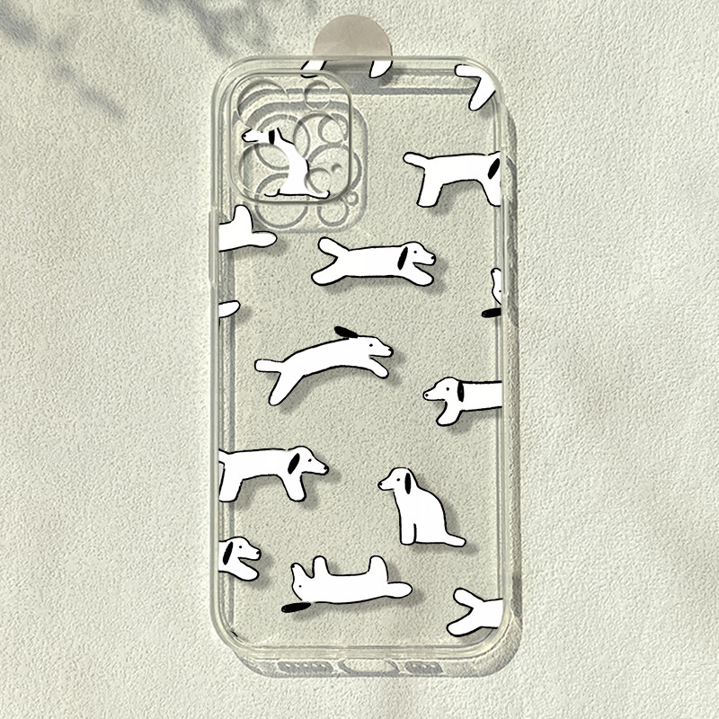สุนัขเรียบง่ายเหมาะสําหรับ Apple 13 Huawei p40 Redmi note11pro Glory 70 One Plus 89 เคสโทรศัพท์โปร่ง