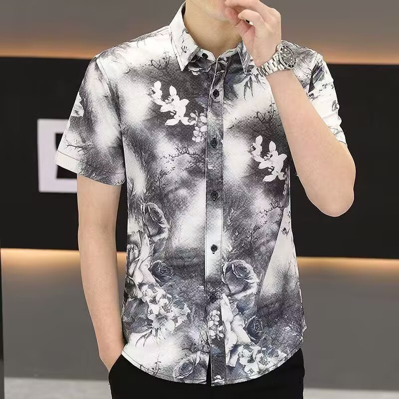 ฮาวายเสื้อแขนสั้นพิมพ์ดิจิตอลโพลีเอสเตอร์สำหรับผู้ชายและผู้หญิง M-3XL เทศกาลสงกรานต์