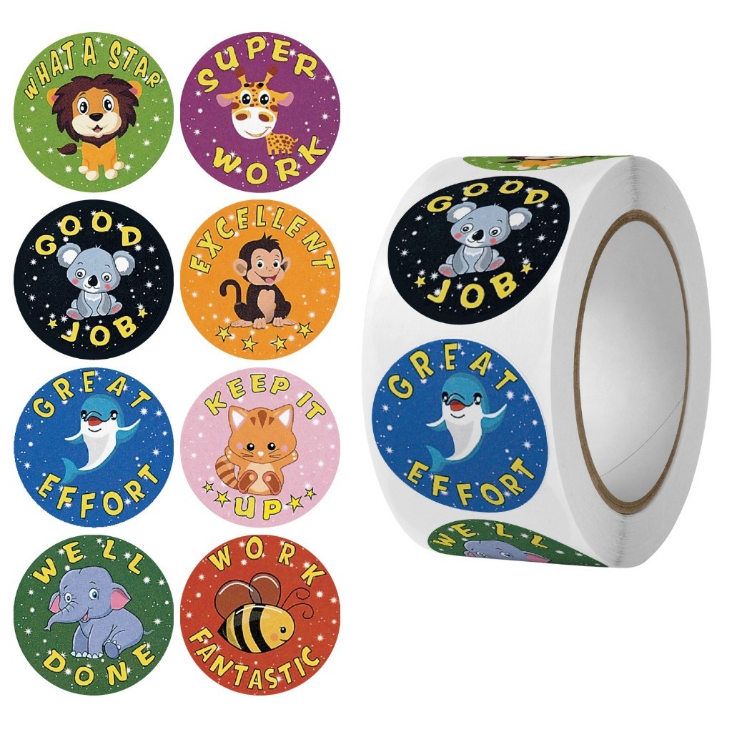 SUNFAY ±500PCS ANIMAL REWARD STICKERS DIY LABEL STICKER ROLL