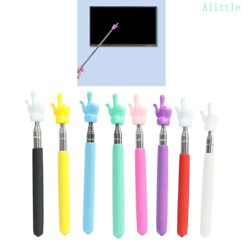 Alia Retractable ขยายครู Pointer พร้อมนิ้วมือ Telescopic การสอน Pointer Stick การสอน Pointer Stick