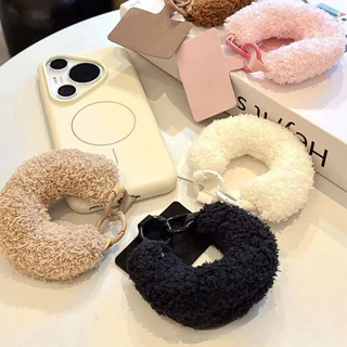 เหมาะสําหรับโทรศัพท์มือถือทุกรุ่น น่ารักสีสัน Doughnut Letter Plush เคสโทรศัพท์สายคล้องกระเป๋าถือ