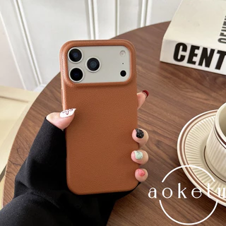 เหมาะสําหรับเคสโทรศัพท์ Apple 17 Promax iPhone 16 สีทึบเรียบง่าย 15 Pro ลายลิ้นจี่ 14 ความรู้สึกระดับพรีเมียม 13 รวมทุกอย่างป้องกันการตก pormax เคสนิ่ม TPU บางเฉียบ