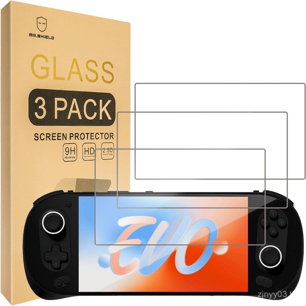 ตัวป้องกันหน้าจอ Mr.Shield เข้ากันได้กับ AYANEO Pocket EVO [กระจกนิรภัย] [3-PACK] [แก้วญี่ปุ่นที่มีความแข็ง 9H] ZQSS