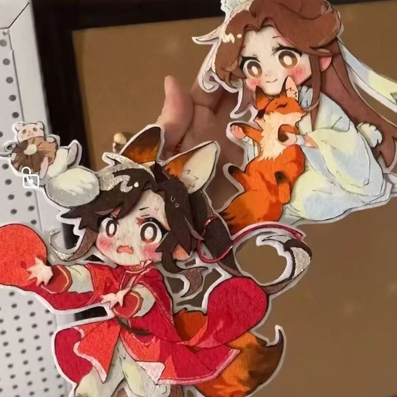 官赐福Q版高颜值花城谢怜高颜值自制搞怪不织布成品朋友礼品1.2Guan Bless Q Version High Face Value Flower City Thank Lian High Face