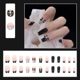 【FREE GLUE】2026 Newest 24pcs French Fake Nais Set with Glue Acrylic Full Nail COD
