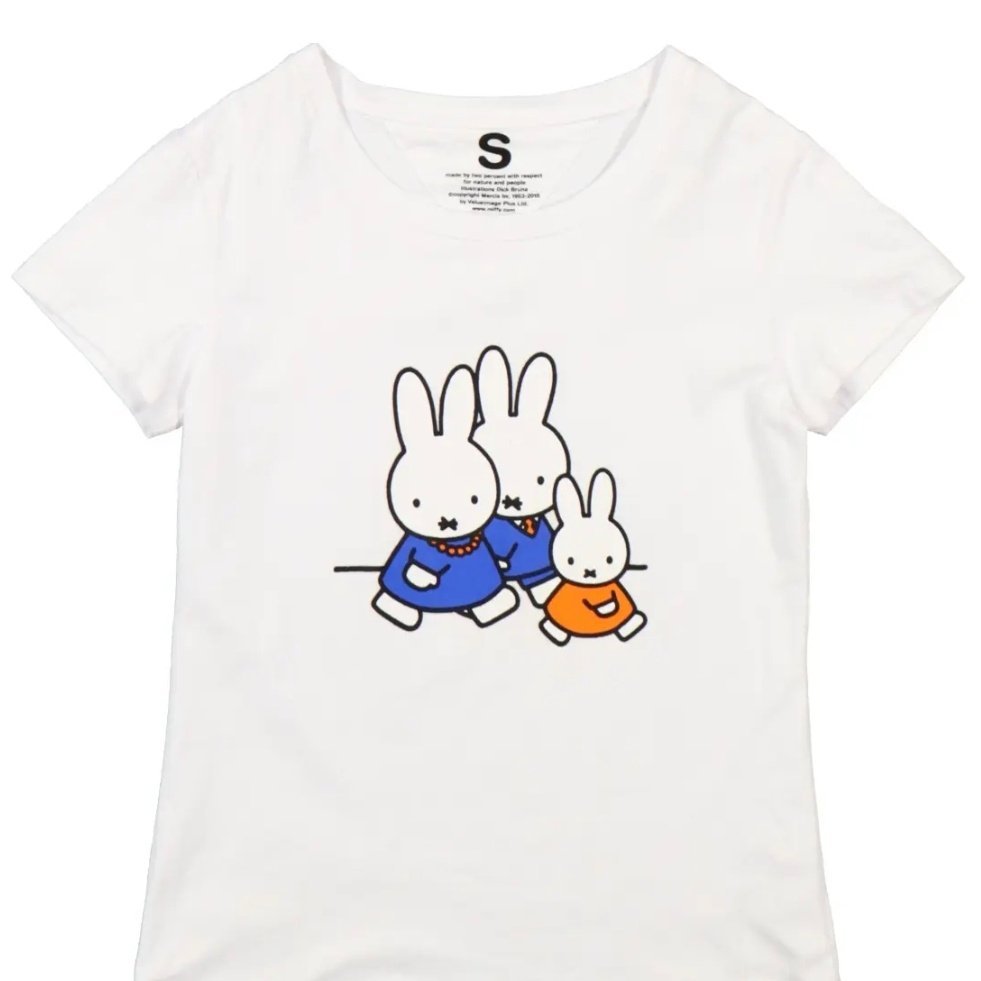 เสื้อยืดแขนสั้น Miffy ทำจากผ้าฝ้ายบริสุทธิ์ 100%