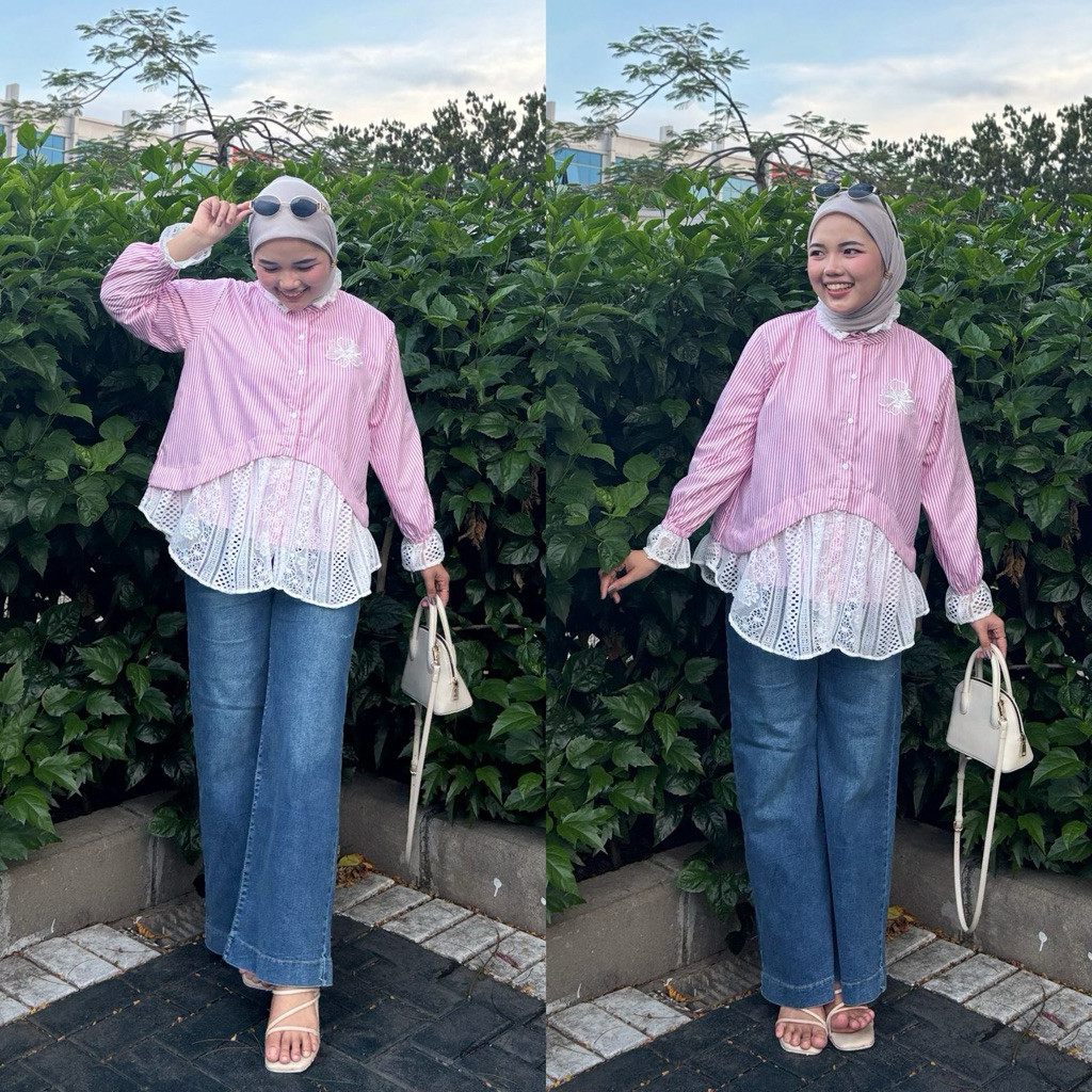 Tq88indonesia เสื้อรวมล่าสุด / เสื้อเบลาส์ BILKA แขนยาว / แฟชั่นอินเทรนด์ล่าสุด