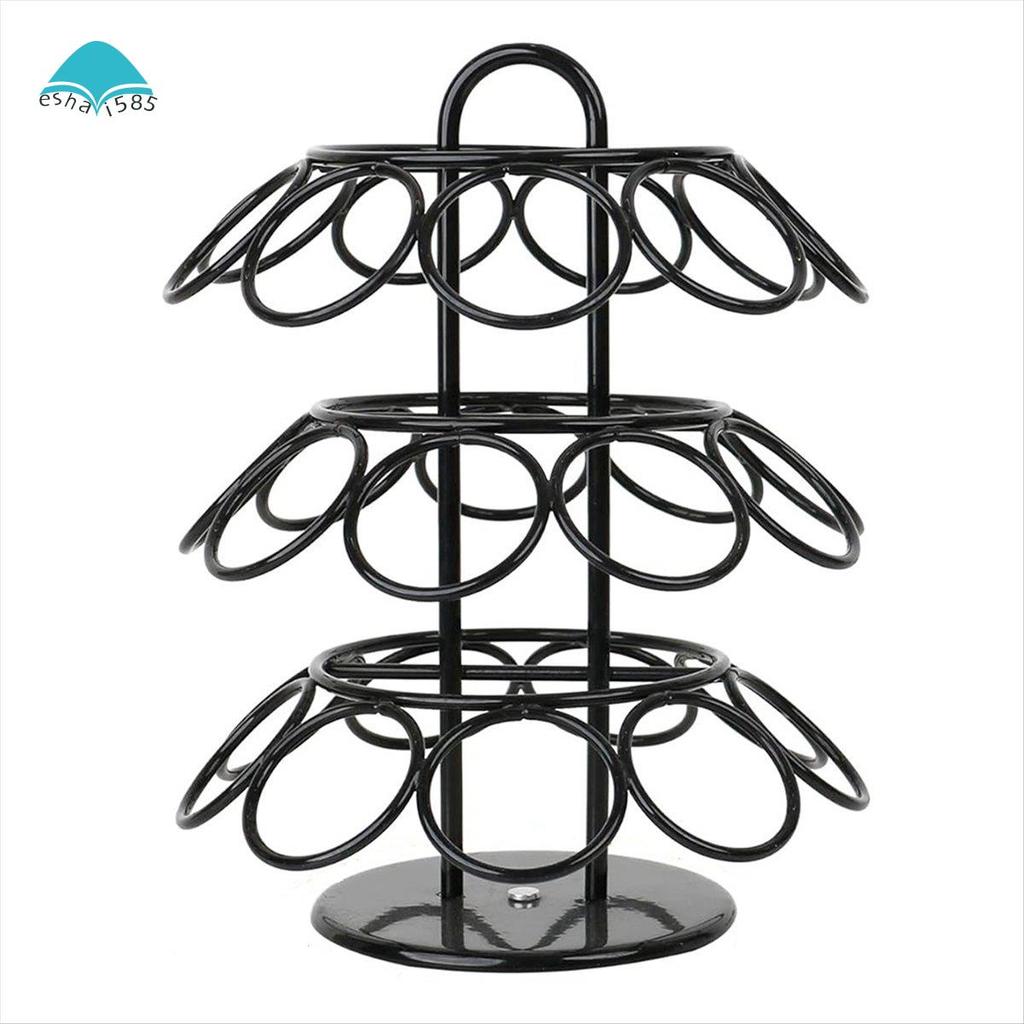 Eshai585Coffee Pod Holder เข้ากันได้กับ K Cups (27 Pods), สีดํา