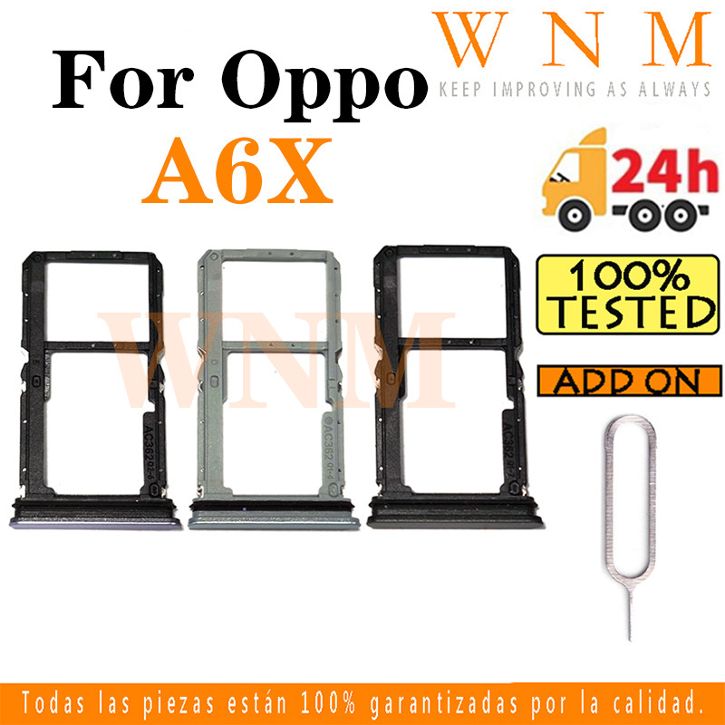 สําหรับ OPPO A6X ซิมการ์ดถาดซิมการ์ดผู้ถือผู้ถือบัตร Reader SD Slot อะแดปเตอร์เปลี่ยน Part