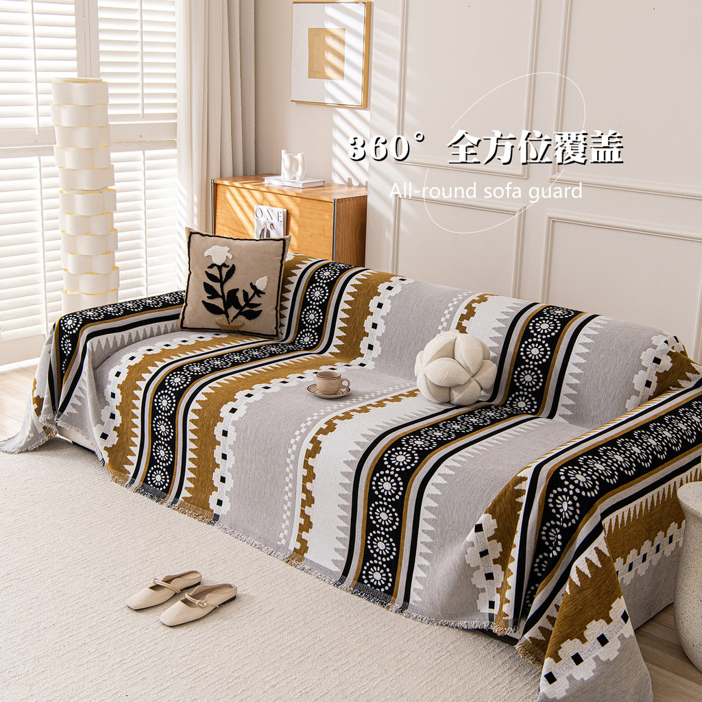 现货雪尼尔沙发巾沙发盖布民族风波西米亚盖毯沙发套罩Chenille Sofa Towel Sofa Cover Cloth Ethnic Stormy20260402