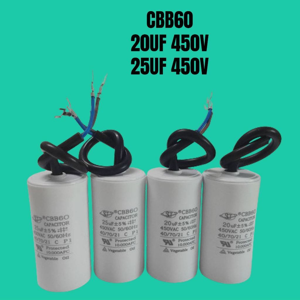 XJ Cbb60 20UF 25UF ปั๊มน้ํามอเตอร์ปฏิบัติการ Capacitor 450VAC 38 X 72 มม.